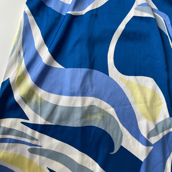 Blue Abstract Print String Halter Neck Mini Dress Lauren Wolfe - Picture 8 of 10